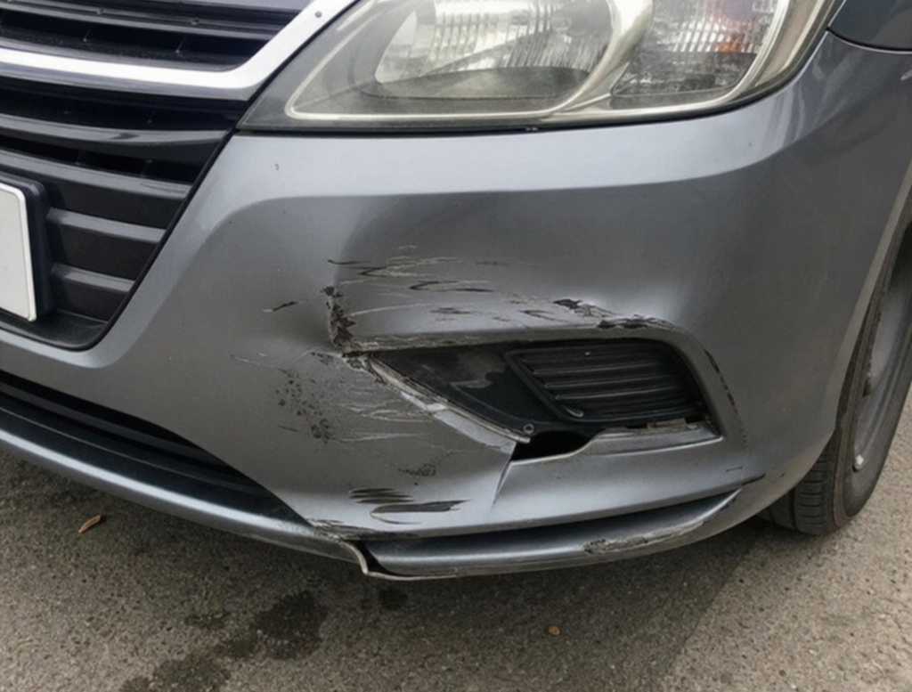 A car bumper with visible damage (1)